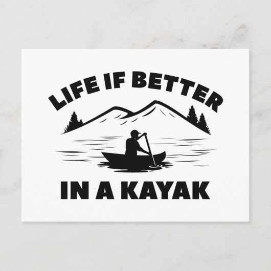 Het leven is beter in een Kayak Briefkaart (Voorkant)