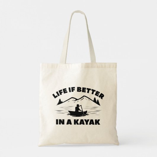 Het leven is beter in een Kayak Tote Bag (Achterkant)