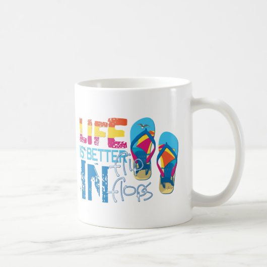 Het leven is beter in flip flip koffiemok (Rechts)