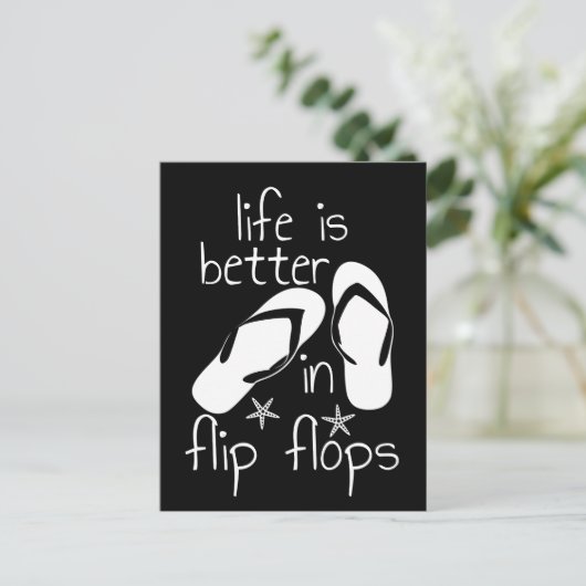 Het Leven Is Beter In Flip Flops Briefkaart (Staand voorkant)