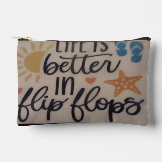 het leven is beter in flip flops cosmetische tas (Voorkant)
