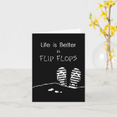 Het leven is beter in Flip Flops Kaart (Gele Bloem)