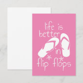 Het Leven Is Beter In Flip Flops RSVP Kaartje (Voorkant / Achterkant)