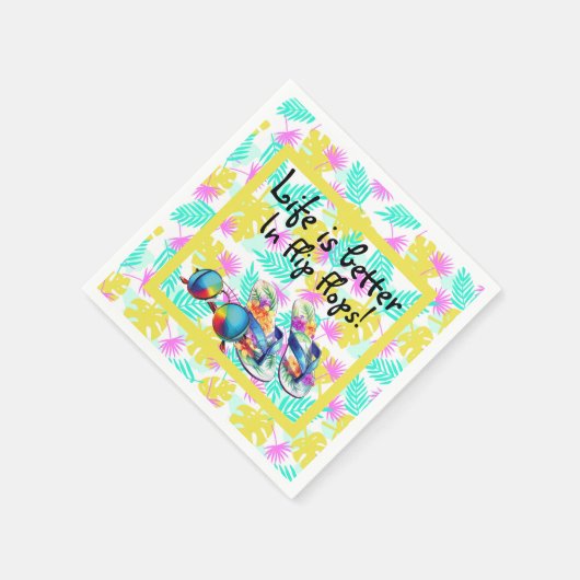 Het Leven Is Beter In Flip Flops Servet (Hoek)