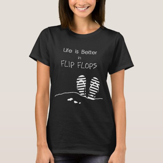 Het leven is beter in Flip Flops T-shirt (Voorkant)
