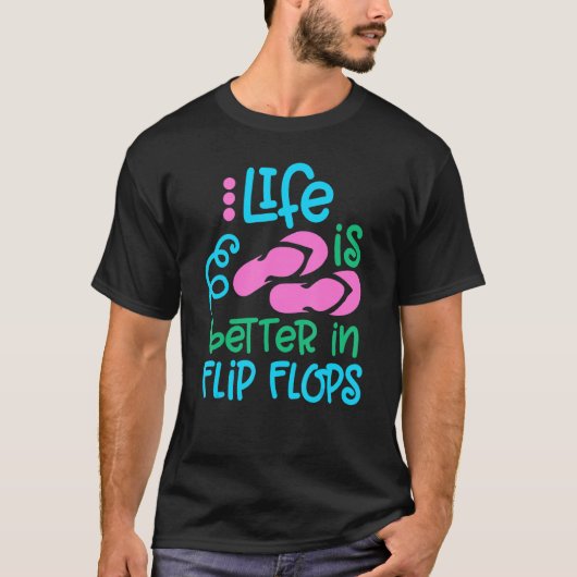 Het leven is beter in Flipflops Summer Teenslipper T-shirt (Voorkant)