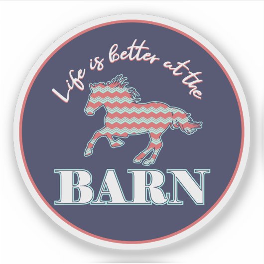 Het leven is beter in het Barn-Southern Chevron Ho Sticker (Voorkant)