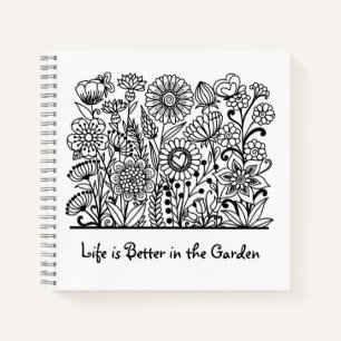 Het leven is beter in het Garden Floral Print Jour Notitieboek