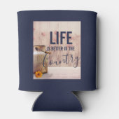 Het leven is beter in het land Citaat met Melk Kan Blikjeskoeler (Achterkant)