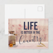 Het leven is beter in het land Citaat met Melk Kan Briefkaart (Voorkant / Achterkant)