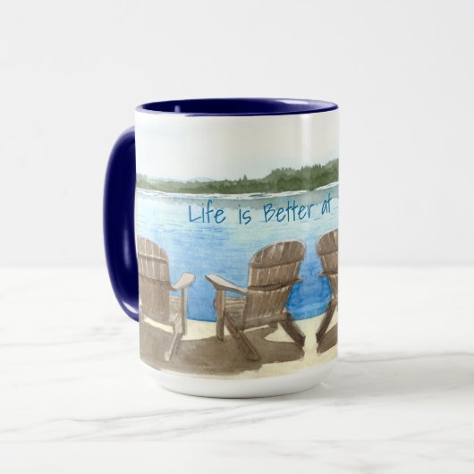 Het leven is beter in het meer, Adirondack Chairs, Mok (Voorkant links)