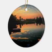 Het leven is beter in het meer keramisch ornament (Links)