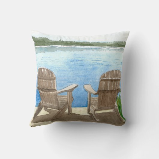 Het leven is beter in het meer, omkeerbaar kussen (Achterkant)