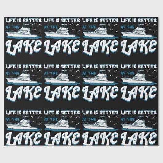Het leven is beter in het meer - Pontoon Boat Gift Cadeaupapier (Vlak)
