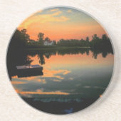 Het leven is beter in het meer zandsteen onderzetter (Voorkant)