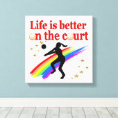 HET LEVEN IS BETER IN HET ONTWERP VAN HET GERECHT  CANVAS AFDRUK (Insitu (Houten vloer))
