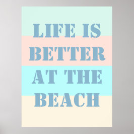 Het leven is beter in het Poster van de Beach Retr