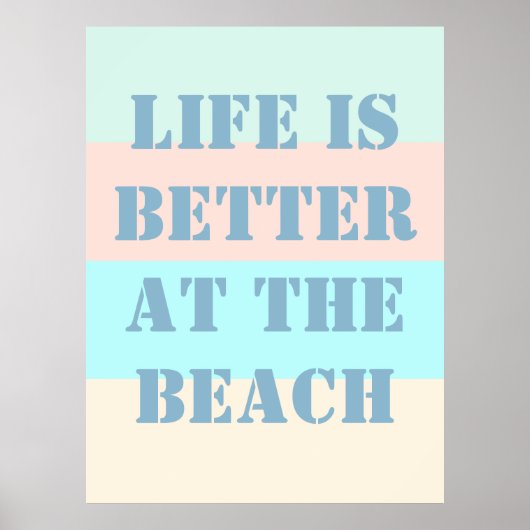 Het leven is beter in het Poster van de Beach Retr (Voorkant)