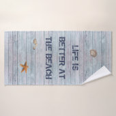 Het leven is beter in het strand badhanddoek (Badhanddoek)