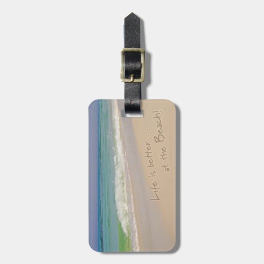 Het leven is beter in het strand bagagelabel (Voorkant verticaal)