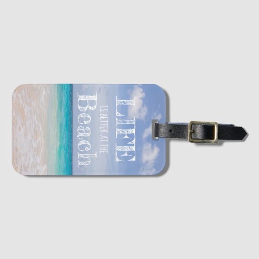 Het leven is beter in het strand bagagelabel (Voorkant (horizontaal))