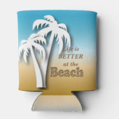 Het leven is beter in het strand blikjeskoeler (Achterkant)
