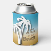 Het leven is beter in het strand blikjeskoeler (Blikje Achterkant)