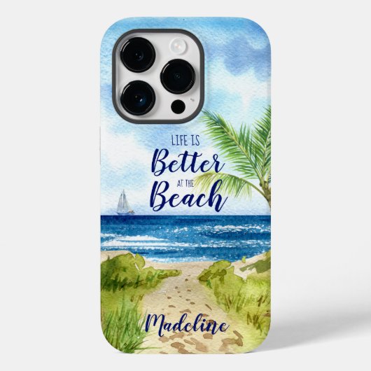 Het leven is beter in het strand Case-Mate iPhone case (Achterkant)
