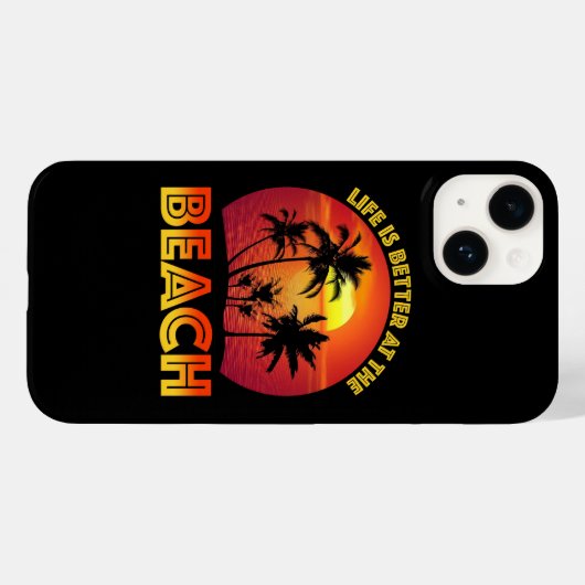 Het leven is beter in het strand Case-Mate iPhone case (Achterkant (horizontaal))