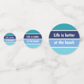 Het leven is beter in het strand confetti (Achterkanten)