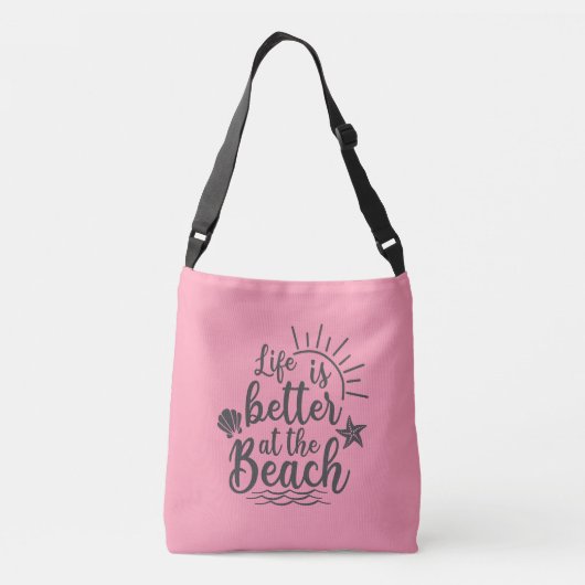 Het leven is beter in het strand crossbody tas (Achterkant)