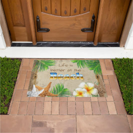 Het leven is beter in het strand deurmat