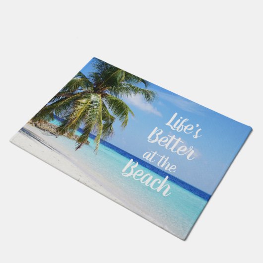 Het leven is beter in het strand deurmat (Schuin)