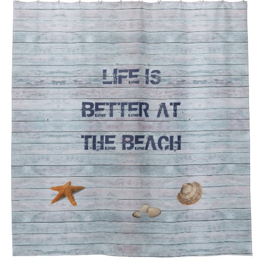 Het leven is beter in het strand douchegordijn (Voorkant)