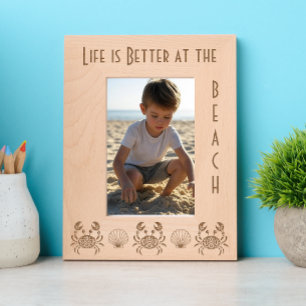 Het leven is beter in het strand gegraveerde lijstjes