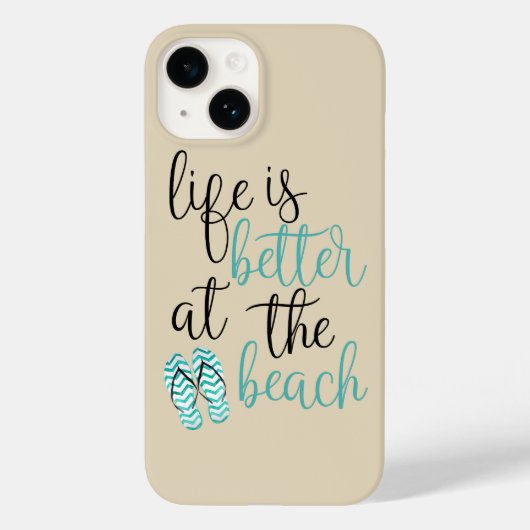 Het leven is beter in het strand met Teenslippers  Case-Mate iPhone Case (Achterkant)
