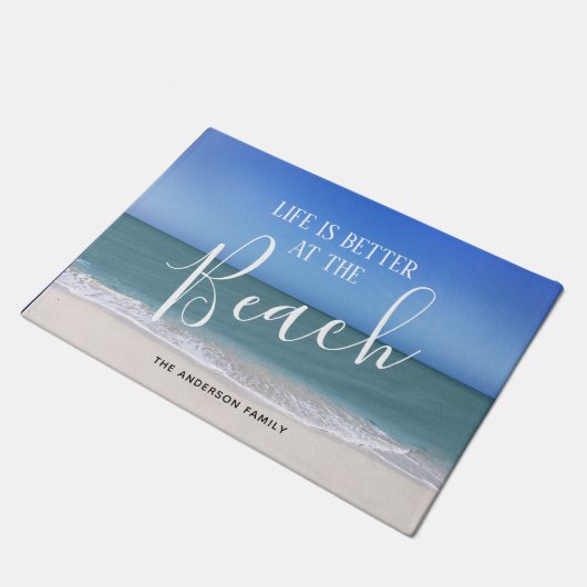 Het leven is beter in het strand | Mooie foto Deurmat (Schuin)