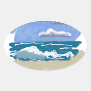 Het leven is beter in het strand ovale sticker