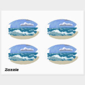 Het leven is beter in het strand ovale sticker (Vel)