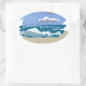 Het leven is beter in het strand ovale sticker (Tas)
