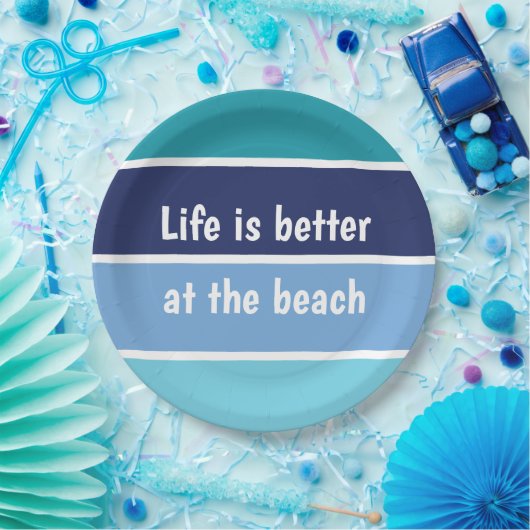 Het leven is beter in het strand papieren bordje (Feest)