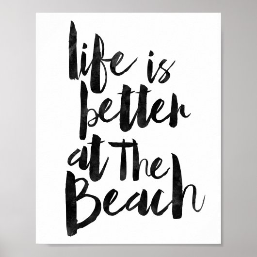 Het leven is beter in het strand poster (Voorkant)