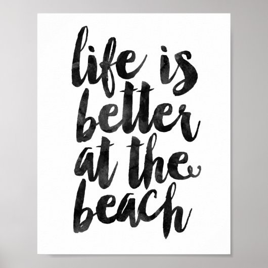 Het leven is beter in het strand poster (Voorkant)