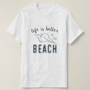 Het leven is beter in het strand t-shirt