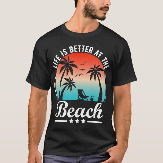 Het leven is beter in het strand t-shirt (Voorkant)