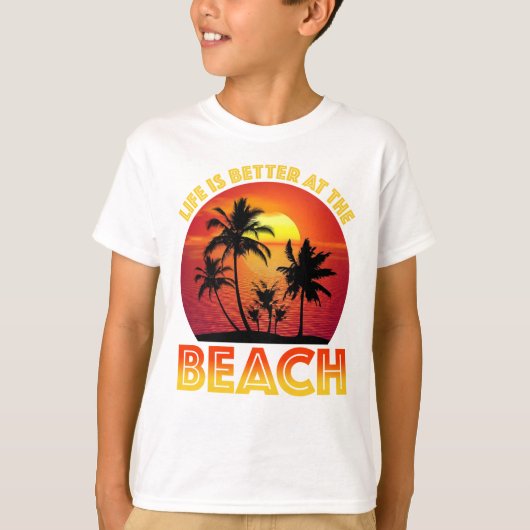 Het leven is beter in het strand t-shirt (Voorkant)