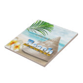 Het leven is beter in het strand tegeltje (Zijkant)