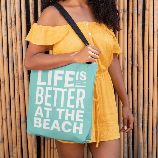 Het leven is beter in het strand tote bag