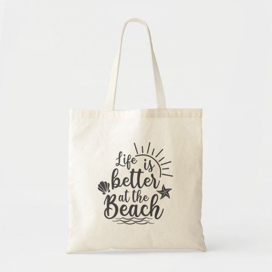 Het leven is beter in het strand tote bag (Voorkant)