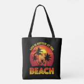 Het leven is beter in het strand tote bag (Achterkant)